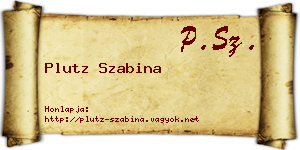 Plutz Szabina névjegykártya
