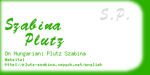 szabina plutz business card
